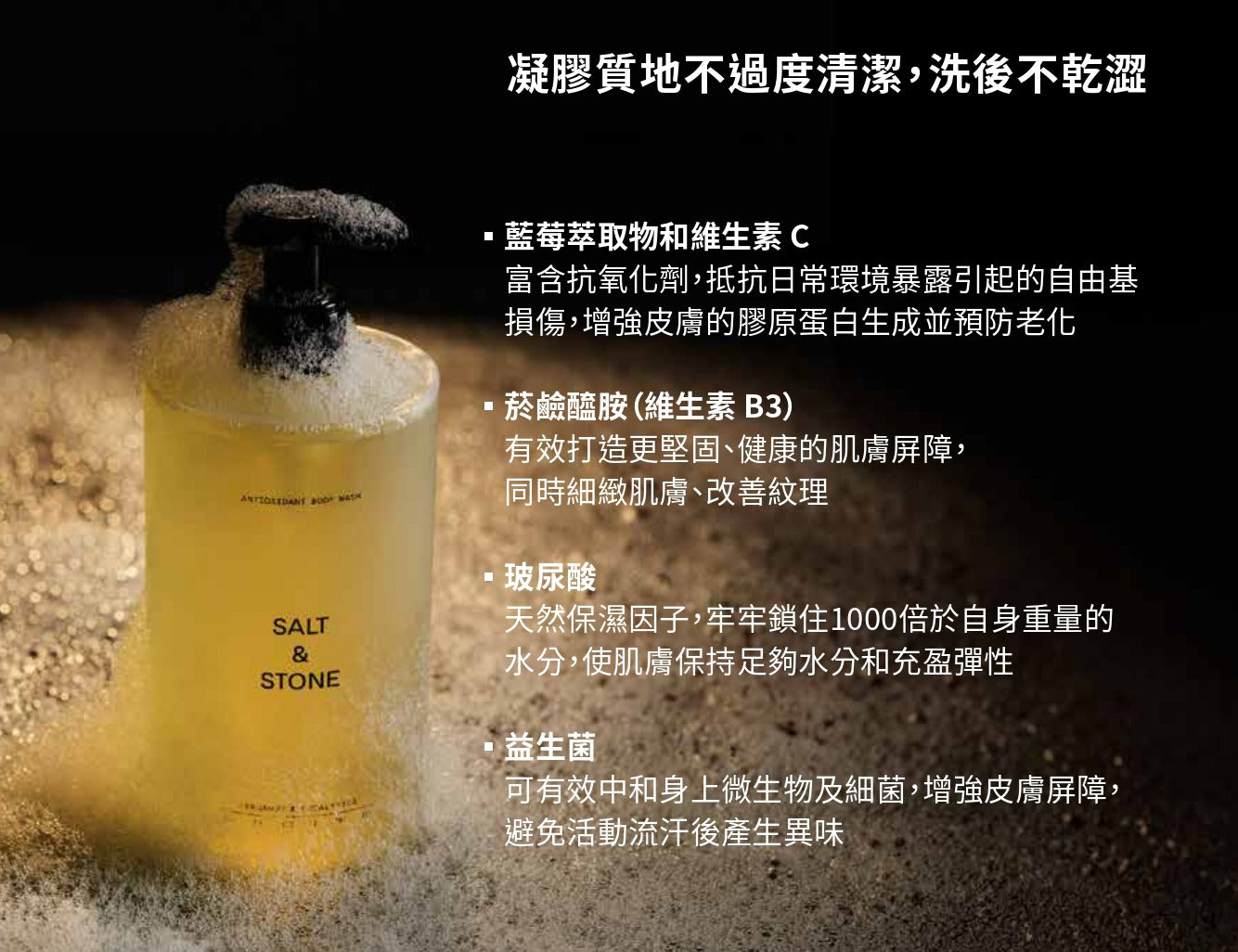 美國 SALT & STONE|玻尿酸保濕潔膚露 450ml