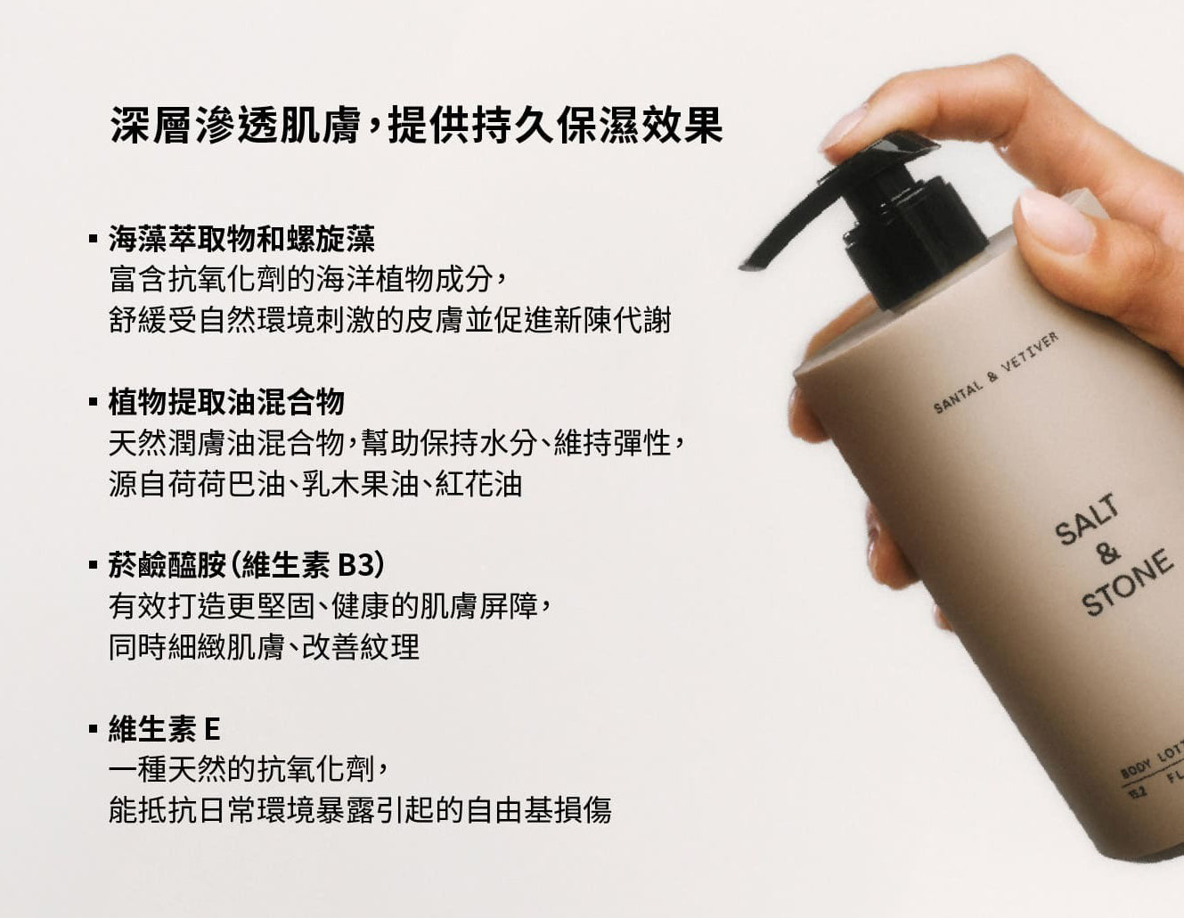 美國 SALT & STONE|維生素B3保濕身體乳 乳液 206ml