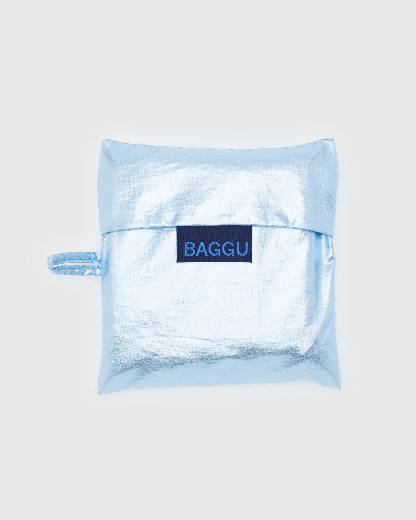 紐約 BAGGU|特殊金屬感系列 Metallic Light Blue - 大|購物袋 環保袋 收納袋 手提袋