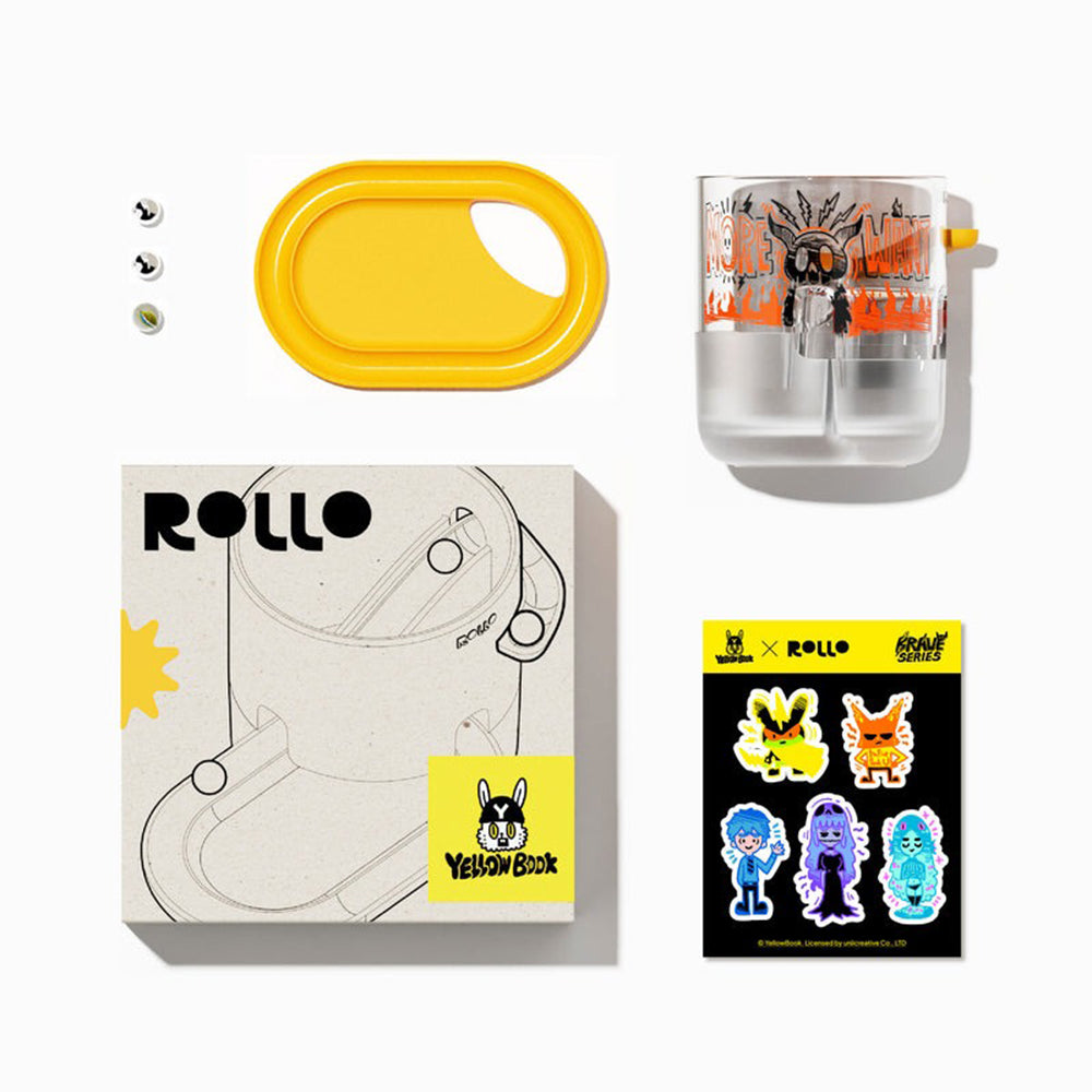 岸下事物 | ROLLO 黃色書刊 聯名款 滾珠筆筒 魔王黑/魔王黃