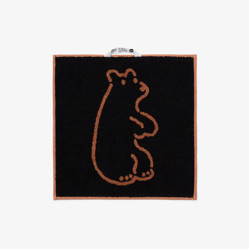 韓國 Warmgrey tail|HUGGY BEAR - BRICK 磚色熊|純棉擦手巾 手帕
