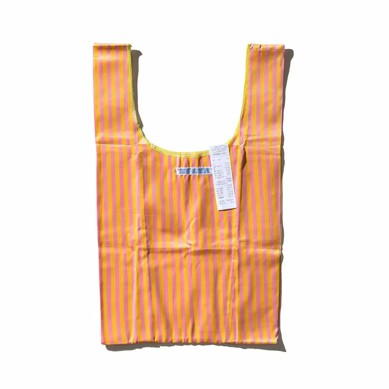 PUEBCO|SCHOOL TIE FABRIC BAG Pink x Yellow / 學生領帶再製環保提袋 粉x黃