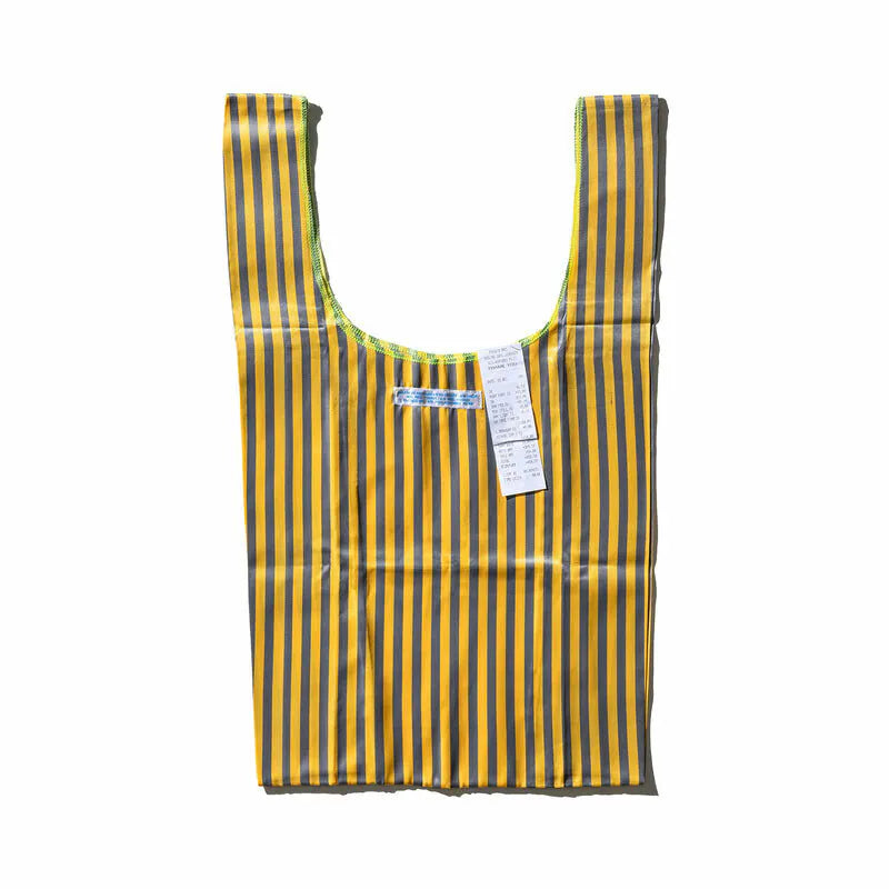 PUEBCO|SCHOOL TIE FABRIC BAG Yellow x Gray / 學生領帶再製環保提袋 黃x灰