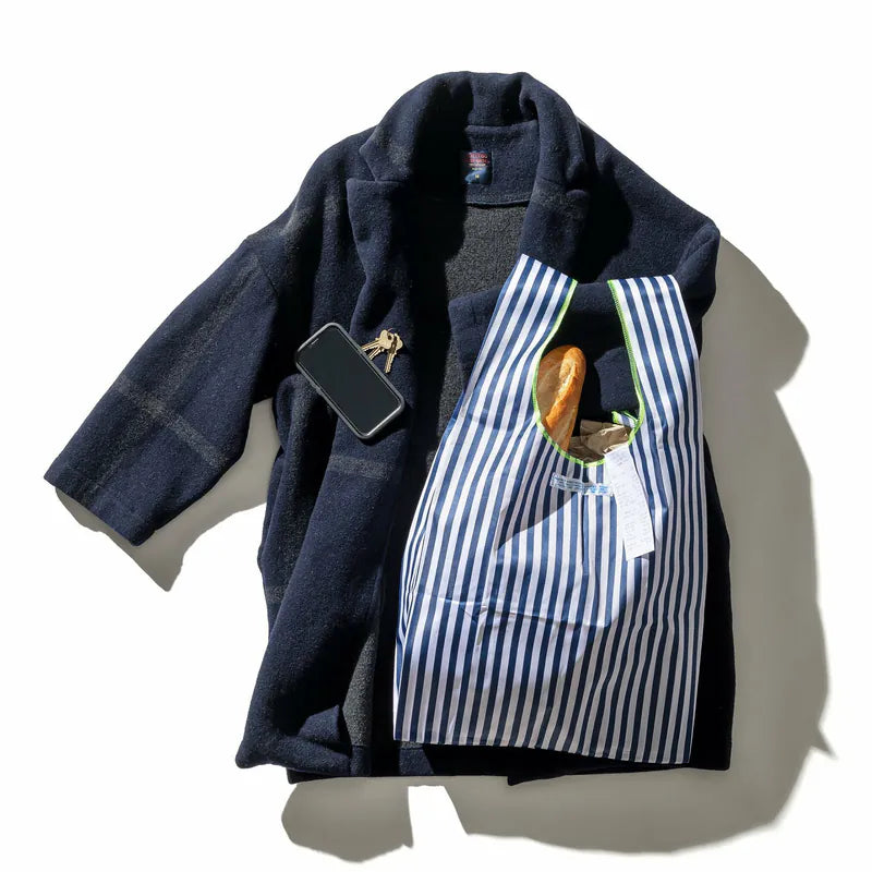 PUEBCO|SCHOOL TIE FABRIC BAG Yellow x Gray / 學生領帶再製環保提袋 黃x灰