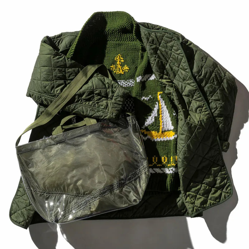 PUEBCO|COVERED PARACHUTE SHOULDER BAG Olive / 雙層降落傘布再製斜背包 橄欖綠