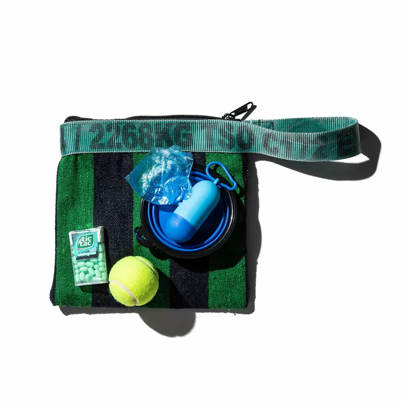 PUEBCO|RUG POUCH Green x Navy Blue / 地毯布收納包 綠 x 海軍藍