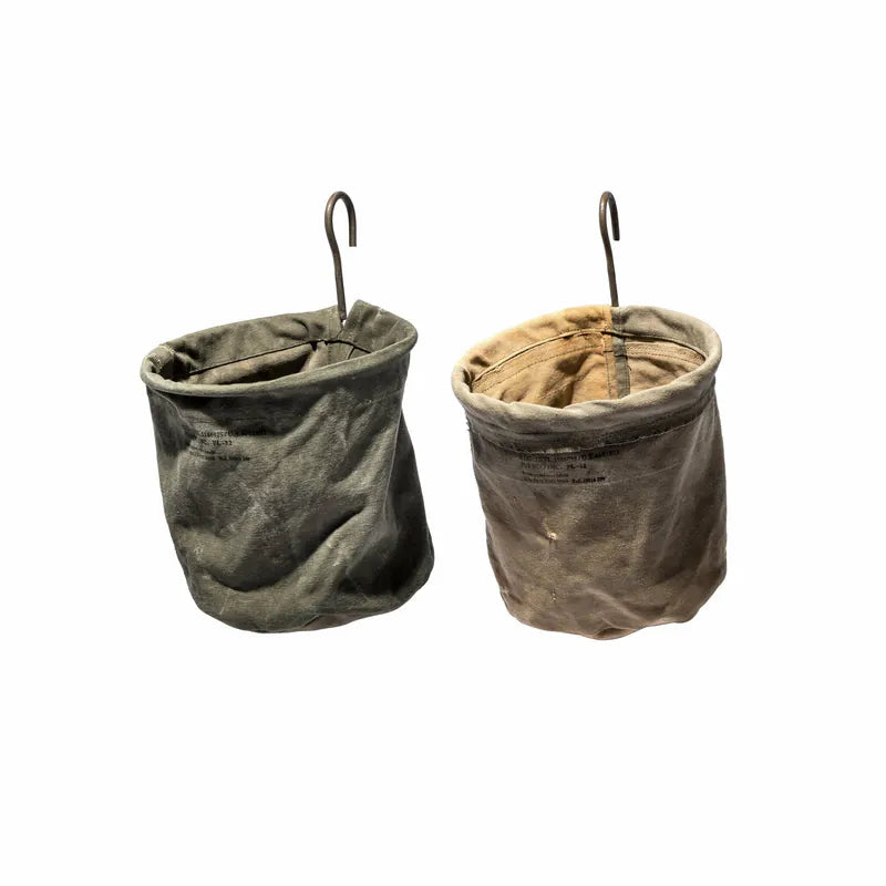 PUEBCO|VINTAGE TENT FABRIC HOOK BASKET / Small / 再製軍布掛鉤籃 小