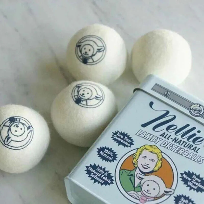 Nellie's | 加拿大復古存錢筒鐵盒 100% 純羊毛烘衣球