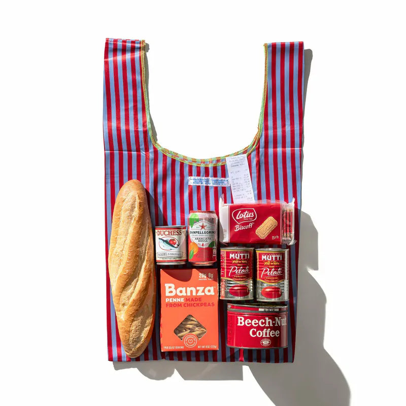PUEBCO|SCHOOL TIE FABRIC BAG Pink x Yellow / 學生領帶再製環保提袋 粉x黃