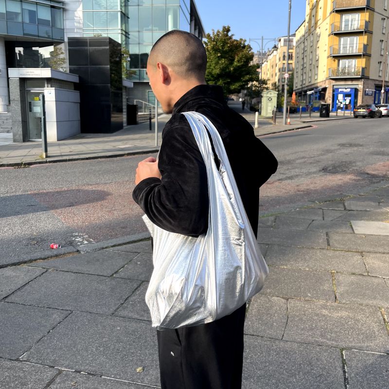 紐約 BAGGU|特殊金屬感系列 Silver Metallic - 大/小|購物袋 環保袋 收納袋 手提袋