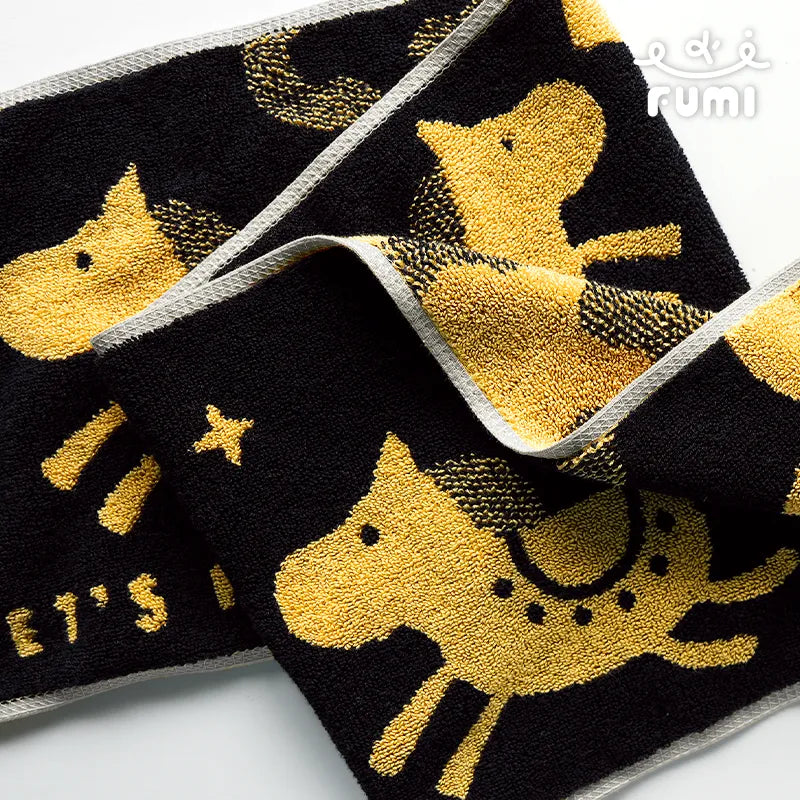 FUMI Towel|小馬運動毛巾|黑+花生黃