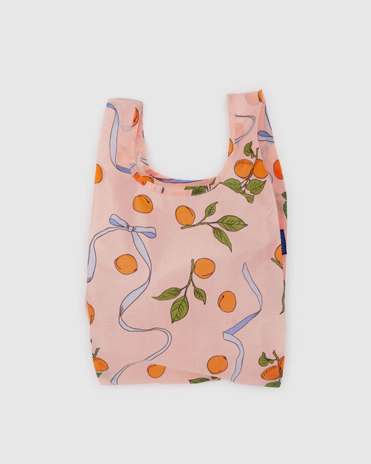 紐約 BAGGU｜經典款 杏桃緞帶 Apricots & Ribbons - 大｜購物袋 環保袋 收納袋 手提袋