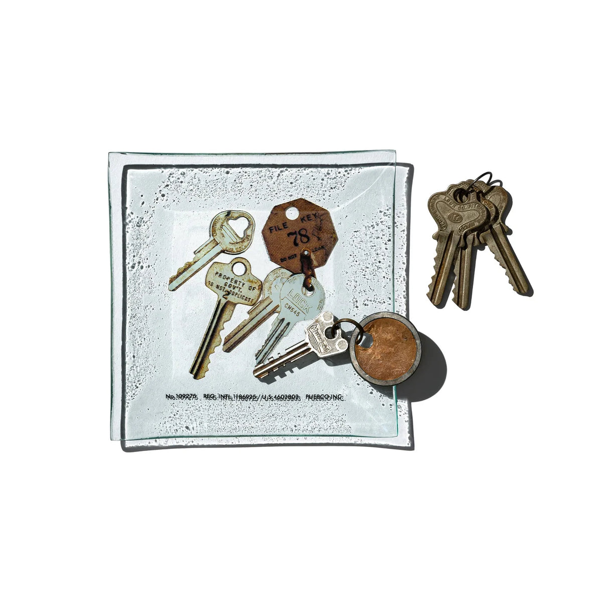 PUEBCO｜PRINTED GLASS TRAY / Key