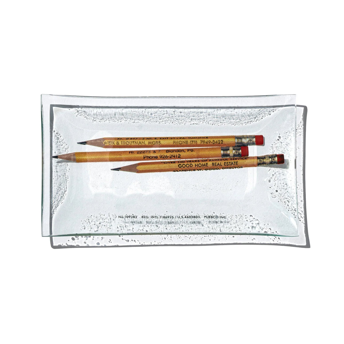 PUEBCO｜PRINTED GLASS TRAY / Pencil / 玻璃收納托盤