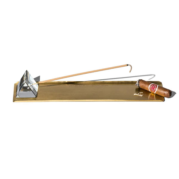 PUEBCO｜PRISM INCENSE HOLDER WITH BRASS TRAY / 黃銅線香盤