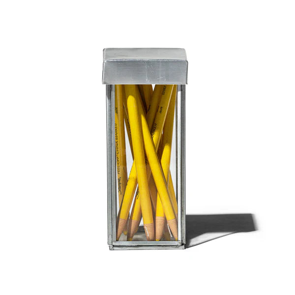 PUEBCO｜GLASS BOX WITH RECYCLE STEEL LID / Pen Stand / 附蓋玻璃筆筒