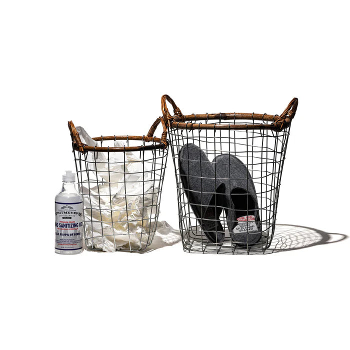 PUEBCO｜RATTAN TOP WIRE BASKET / Medium  藤編頂金屬籃