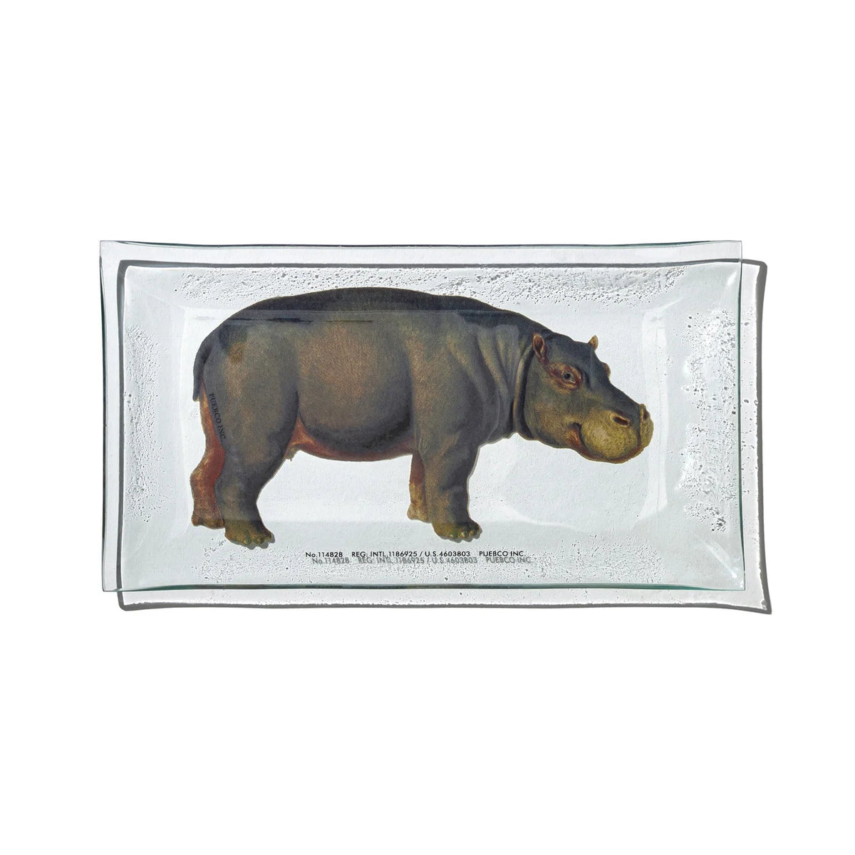 PUEBCO｜PRINTED GLASS TRAY / Hippopotamus