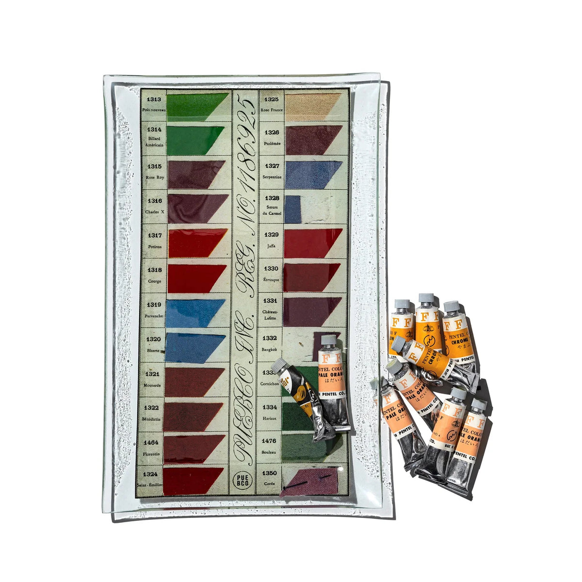 PUEBCO｜PRINTED GLASS TRAY / Fabric Color Sample / 玻璃收納托盤