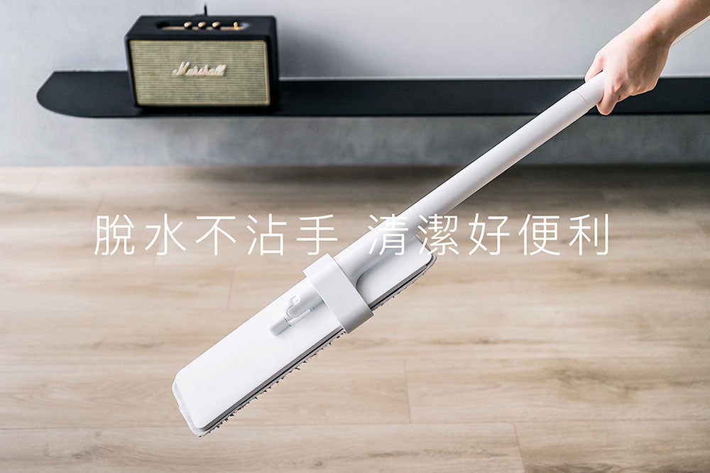 百潔PERCENT｜QUICK MOP 平板拖把1入＋替換拖布1入 (白/綠)