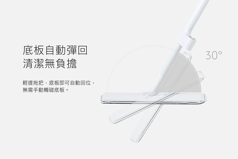 百潔PERCENT｜QUICK MOP 平板拖把1入＋替換拖布1入 (白/綠)