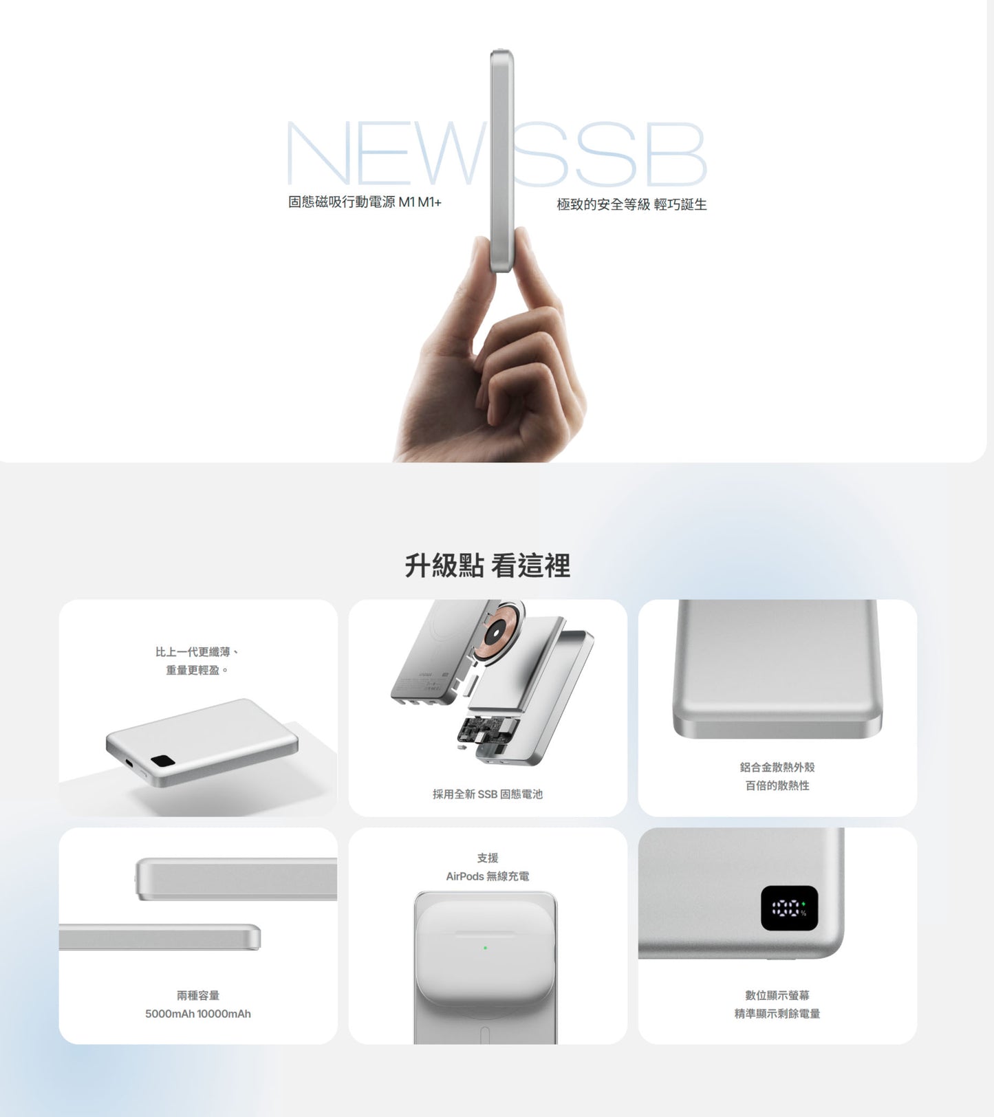 UNIPAPA｜固態磁吸行動電源 M1