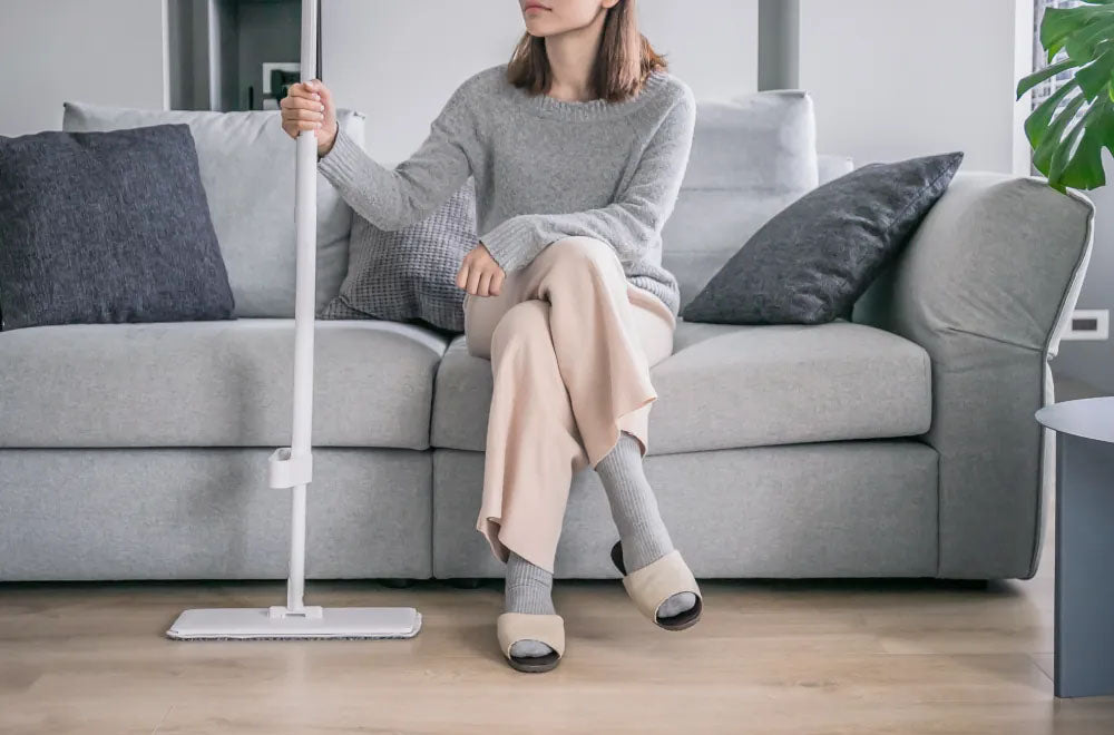 百潔PERCENT｜QUICK MOP 平板拖把1入＋替換拖布1入 (白/綠)