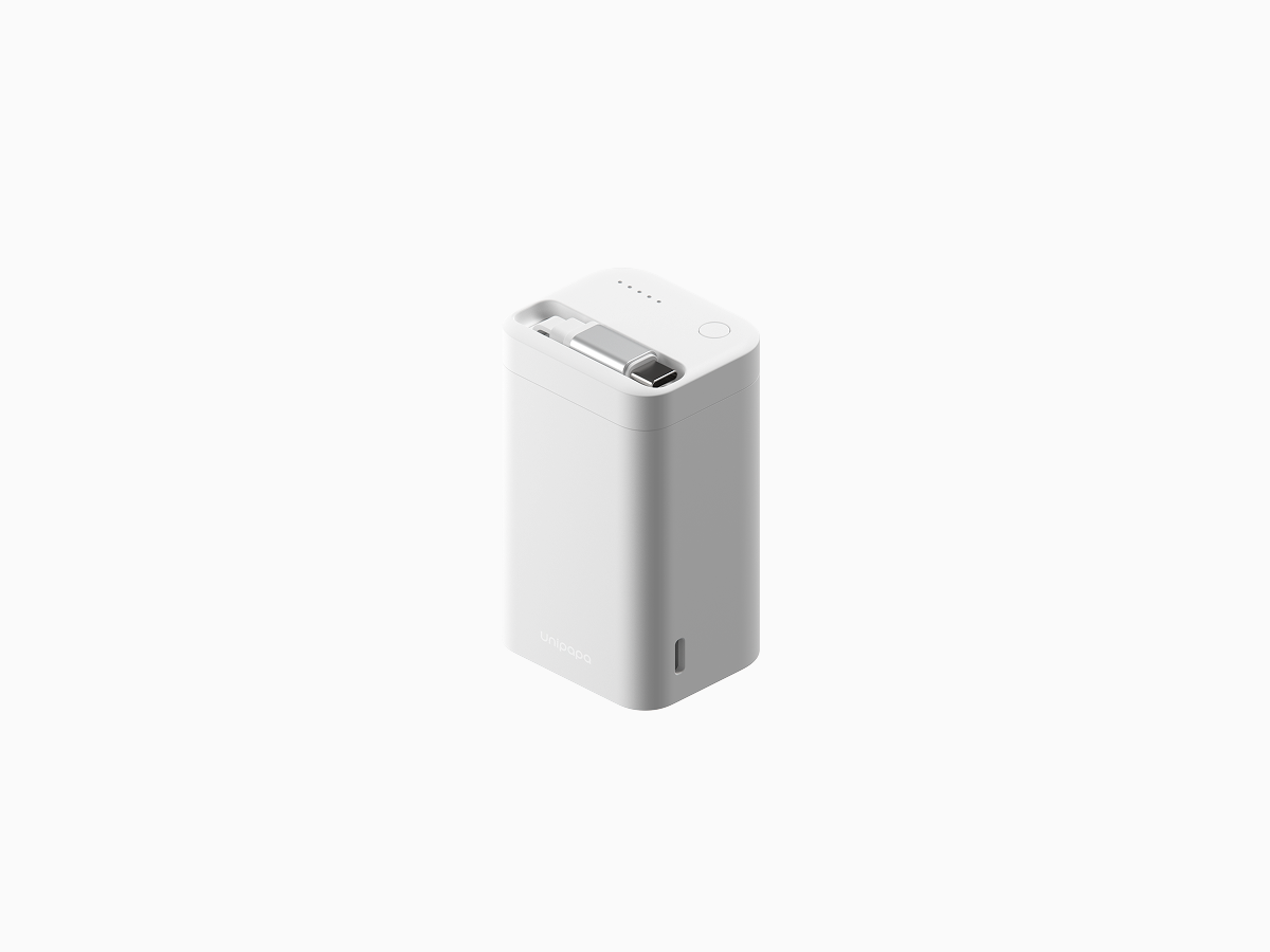 UNIPAPA｜收線行動電源 S1 10000mAh (白/黑)