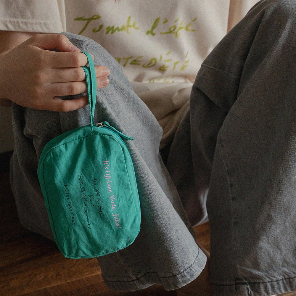 韓國 HÔTEL827｜散步巴黎 隨行掛繩包 化妝包 草綠