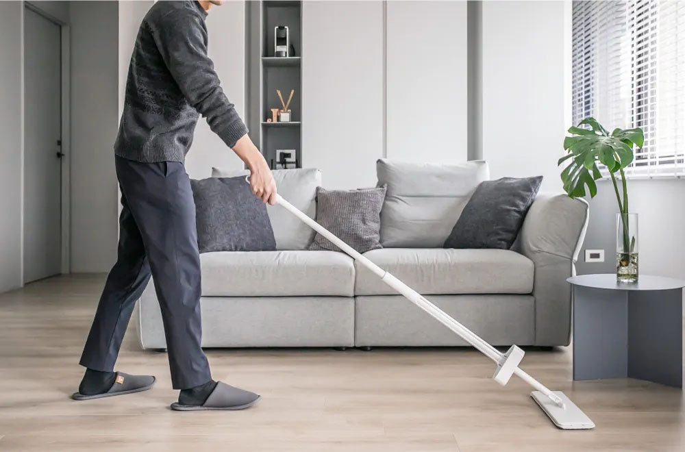 百潔PERCENT｜QUICK MOP 平板拖把1入＋替換拖布1入 (白/綠)