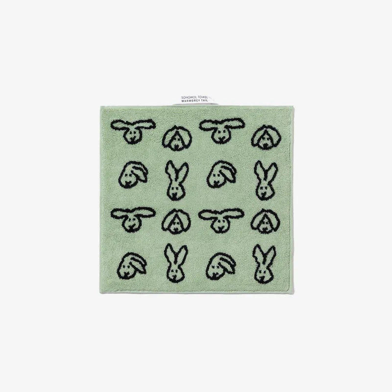 韓國 Warmgrey Tail｜BUNNY BUNNY - MINT 薄荷兔｜純棉擦手巾 手帕