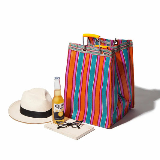 PUEBCO｜RECYCLED PLASTIC STRIPE BAG Rectangle D26 / 再生塑料條紋包 長方形 D26