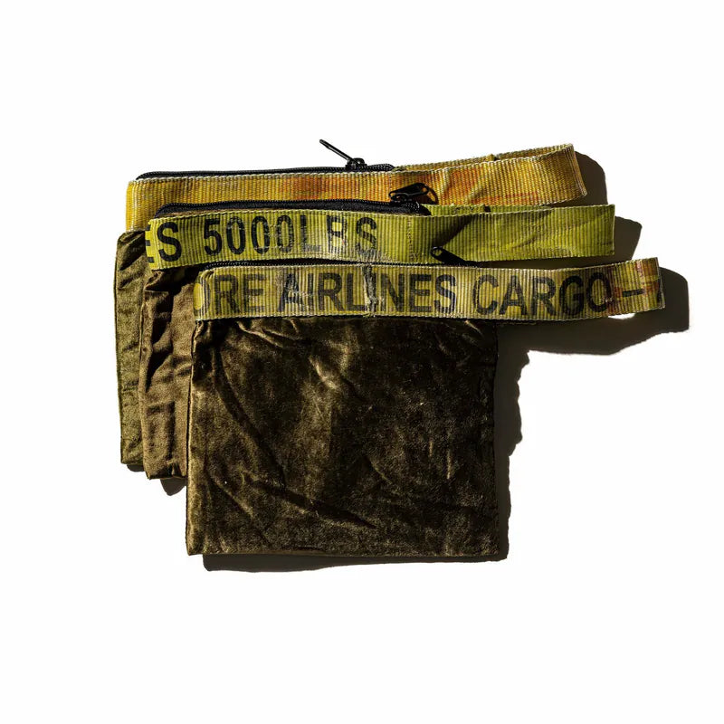 PUEBCO｜VINTAGE SLING BELT POUCH Olive / 絨布收納包 橄欖綠