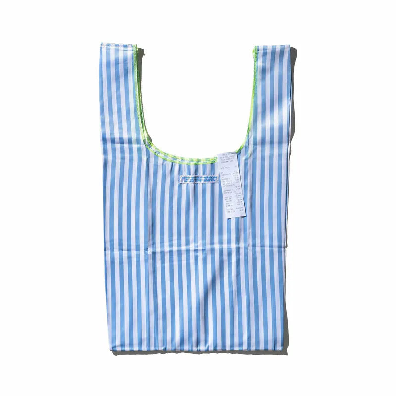 PUEBCO｜SCHOOL TIE FABRIC BAG Light Blue x White / 學生領帶再製環保提袋 淺藍ｘ白