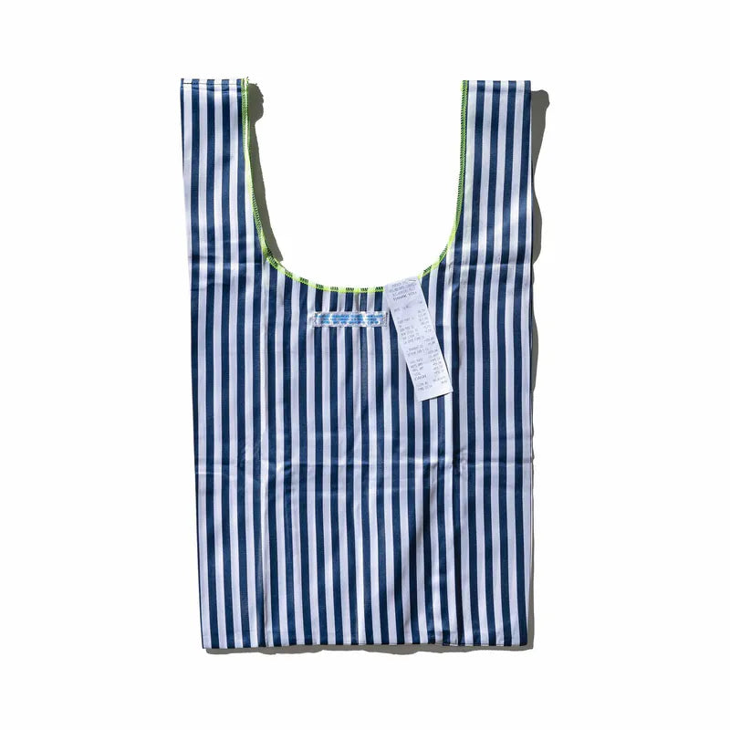 PUEBCO｜SCHOOL TIE FABRIC BAG Navy Blue x White / 學生領帶再製環保提袋 海軍藍ｘ白
