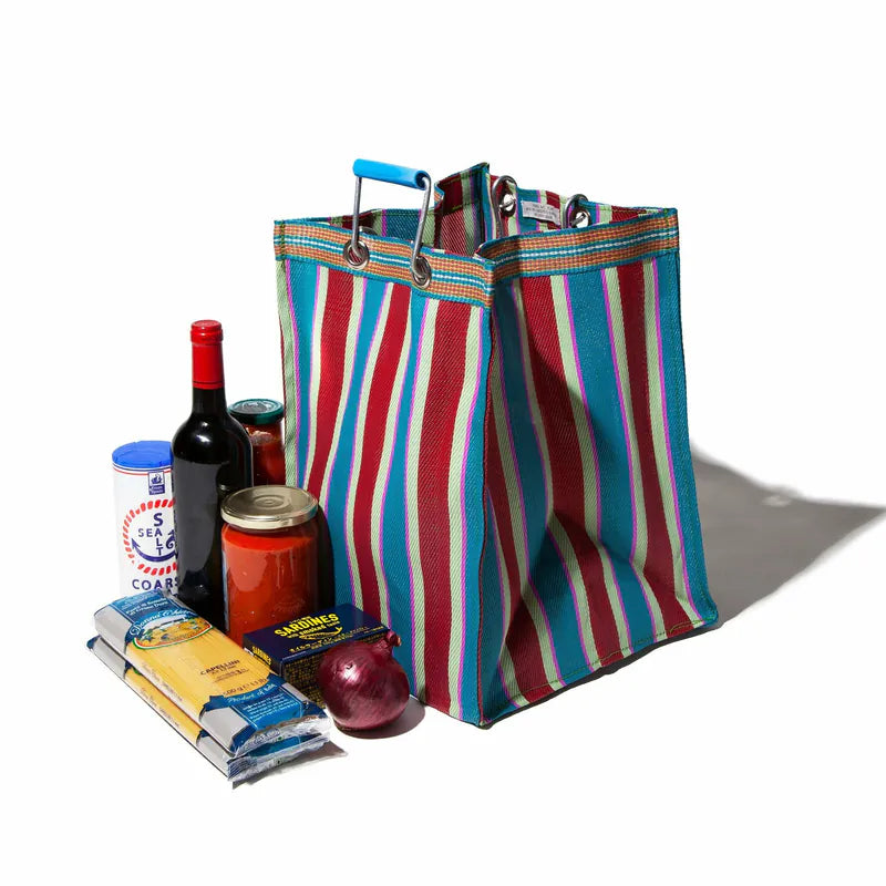 PUEBCO｜RECYCLED PLASTIC STRIPE BAG Rectangle D26 / 再生塑料條紋包 長方形 D26