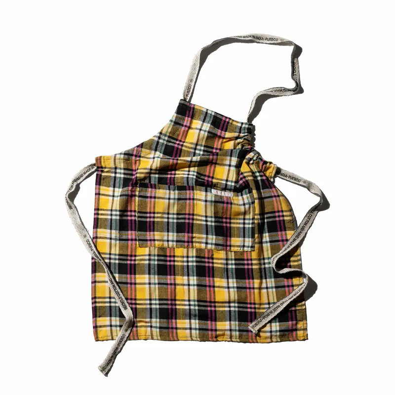 PUEBCO｜RECYCLE COTTON CHECK APRON / Green / 再生棉格紋圍裙 / 綠