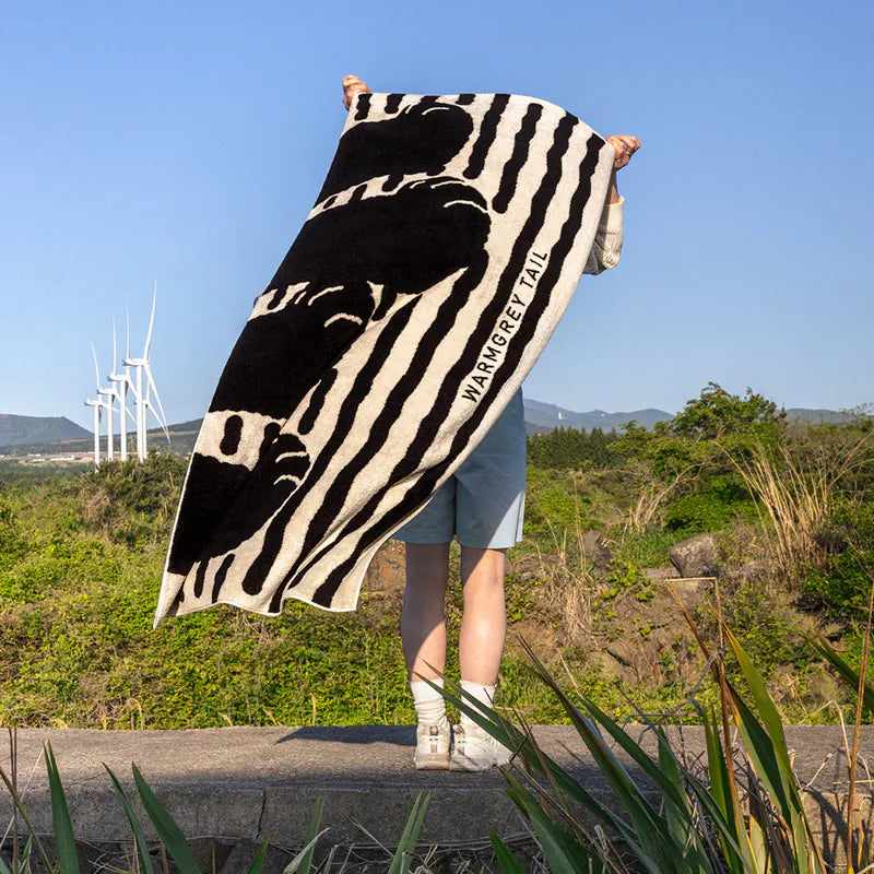 韓國 Warmgrey tail｜BEACH & BATH - PAW BIG TOWEL｜純棉毛巾 大浴巾