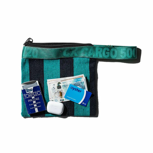 PUEBCO｜RUG POUCH Turquoise x Navy Blue / 地毯布收納包 土耳其藍 x 海軍藍