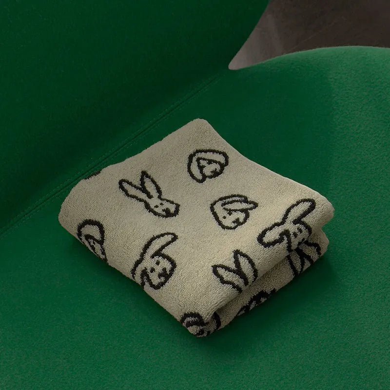 韓國 Warmgrey tail｜BUNNY BUNNY - CREAM 奶油兔｜純棉毛巾 浴巾
