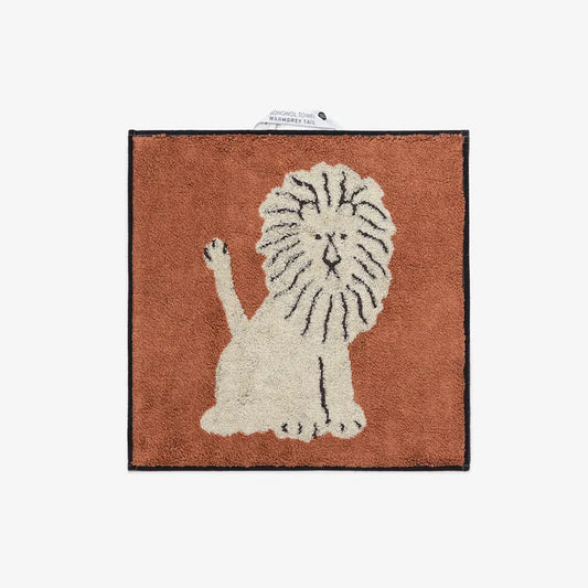韓國 Warmgrey tail｜LION - CREAM 奶油獅｜純棉擦手巾 手帕