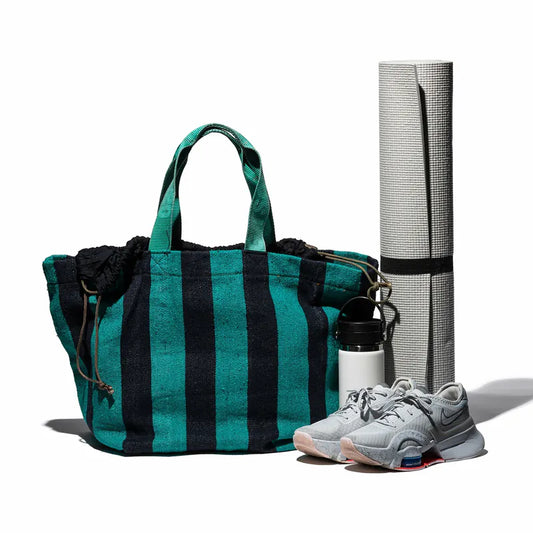 PUEBCO｜RUG BAG Turquoise x Navy Blue / 地毯布包 土耳其藍 x 海軍藍