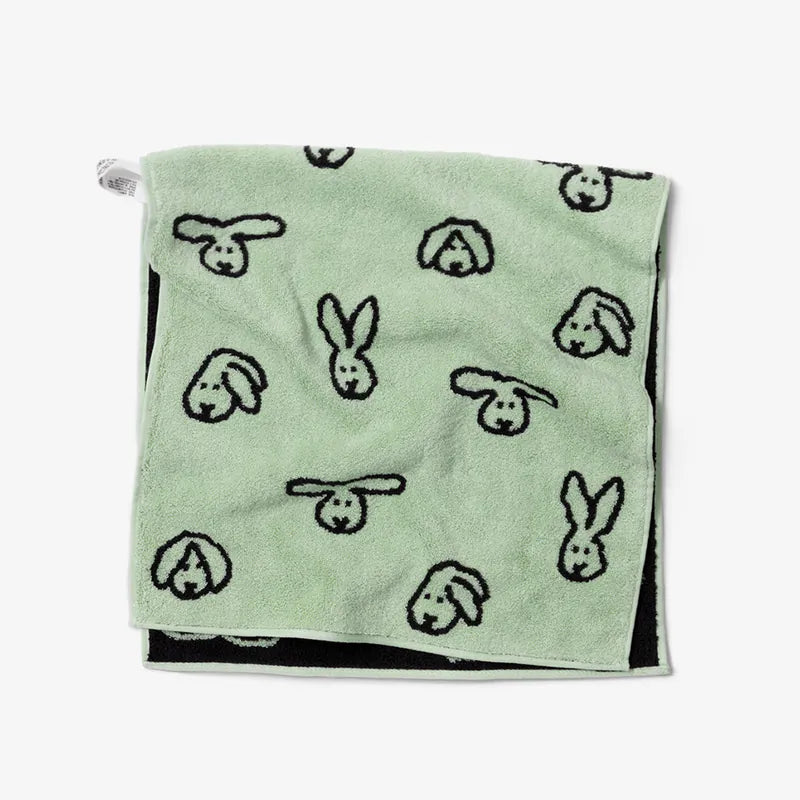 韓國 Warmgrey tail｜BUNNY BUNNY - MINT 薄荷兔｜純棉毛巾 浴巾