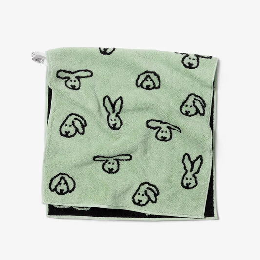 韓國 Warmgrey tail｜BUNNY BUNNY - MINT 薄荷兔｜純棉毛巾 浴巾