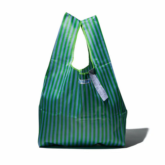 PUEBCO｜SCHOOL TIE FABRIC BAG Green x Light Blue / 學生領帶再製環保提袋 綠 x 淺藍