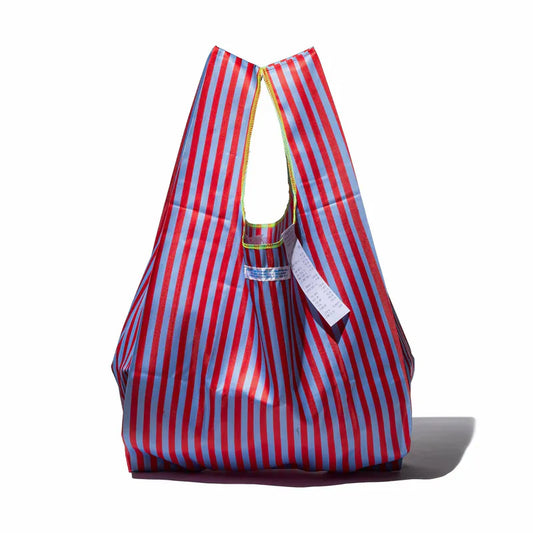 PUEBCO｜SCHOOL TIE FABRIC BAG Red x Light Blue / 學生領帶再製環保提袋 紅ｘ淺藍