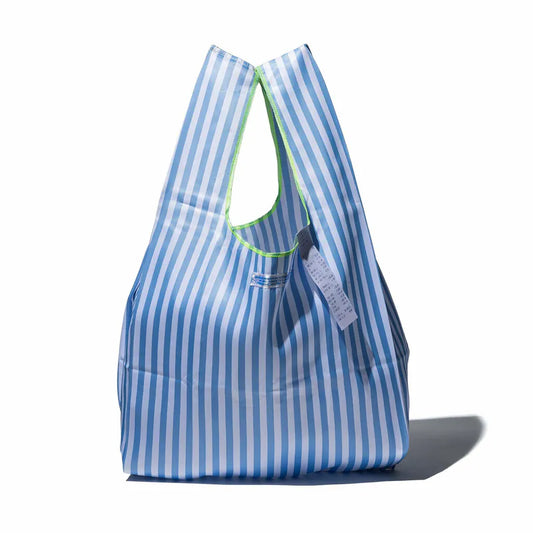 PUEBCO｜SCHOOL TIE FABRIC BAG Light Blue x White / 學生領帶再製環保提袋 淺藍ｘ白