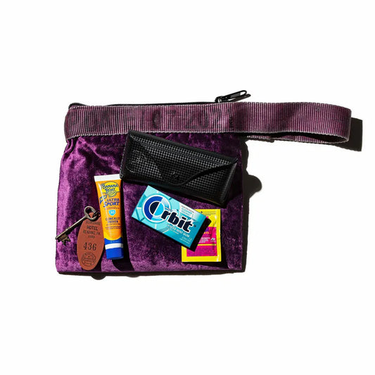 PUEBCO｜VINTAGE SLING BELT POUCH Purple / 絨布收納包 紫