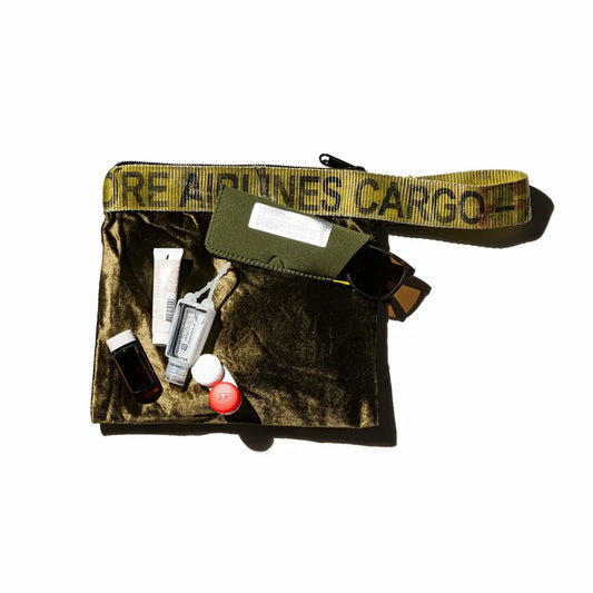 PUEBCO｜VINTAGE SLING BELT POUCH Olive / 絨布收納包 橄欖綠