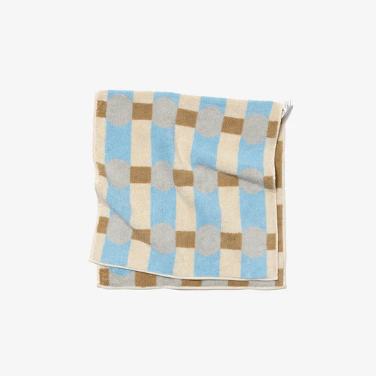 韓國 Warmgrey tail｜DOT CHECK - GREY ON CREAM 奶油圓點｜毛巾 浴巾